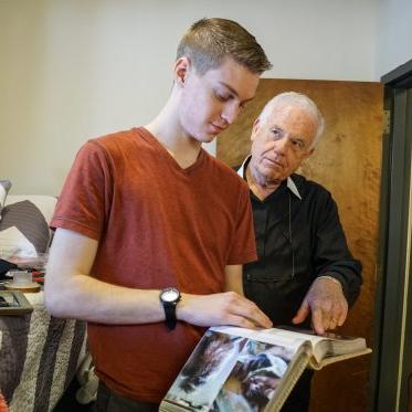 Brother Thomas Jones with a student