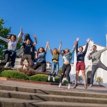 Jumping students