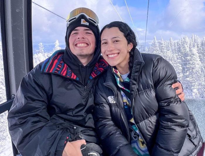 Olivia Virgin ‘24 and Derek O’Conner ‘24 enjoy the Gondola Ride at Heavenly Ski Resort at South Lake Tahoe